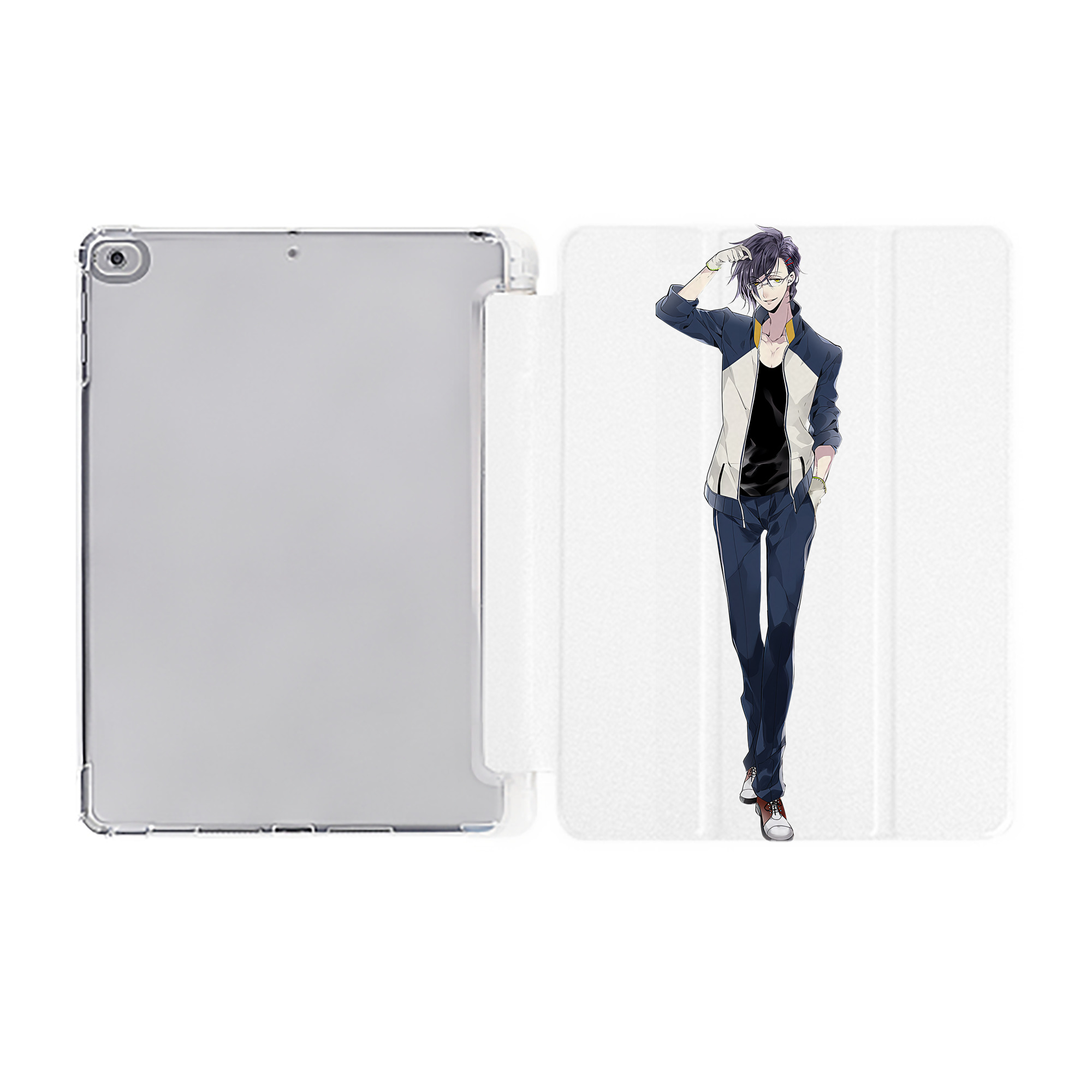 （画像用） 刀剣乱舞 Touken Ranbu IPad ケース ペン収納付き 三つ折りスタンド PUレザー×シリコン 対応機種9.5/10.5/10.9インチ